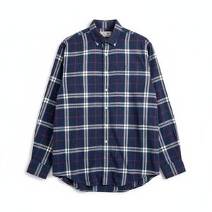 Vineyard Vines Whale Men's Medium Blue Plaid 100% Cotton Button Down LS‎ Shirt